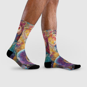 Rainbow Mermaid Dreams: Vibrant Fantasy Socks Printify All Over Prints - Tracy McCrackin Photography