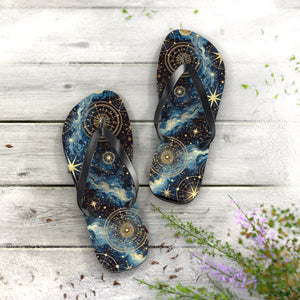 Constellation Dreams: Celestial Comfort Flip-Flops Printify Shoes - Tracy McCrackin Photography