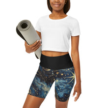 Load image into Gallery viewer, Spaced Out: High-Waisted Constellation Yoga Shorts (AOP) 2XS Printify All Over Prints - Tracy McCrackin Photography