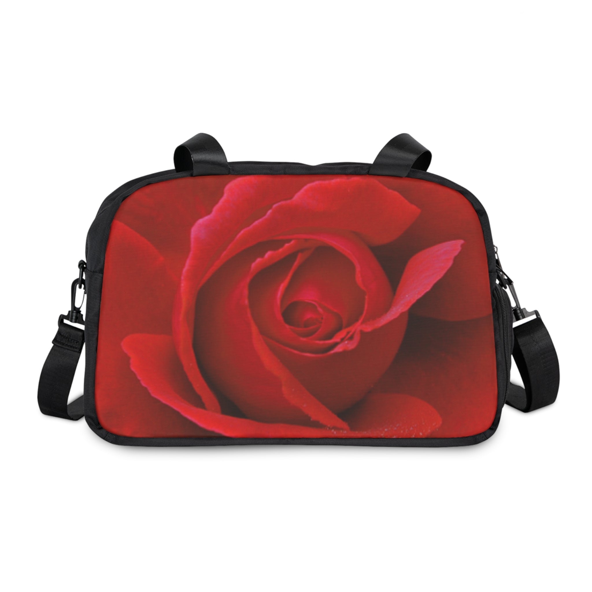 Vibrant Red Rose Fitness Handbag 12.4