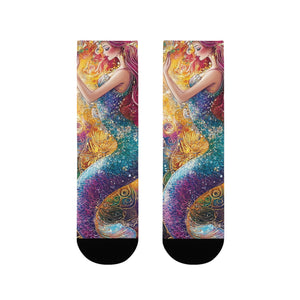 Rainbow Mermaid Dreams: Vibrant Fantasy Socks Printify All Over Prints - Tracy McCrackin Photography