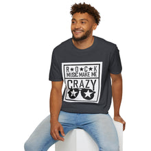 Load image into Gallery viewer, Rock Music Made Me Crazy Unisex Softstyle T-Shirt XS / Dark Heather Grey Printify T-Shirt - Tracy McCrackin Photography