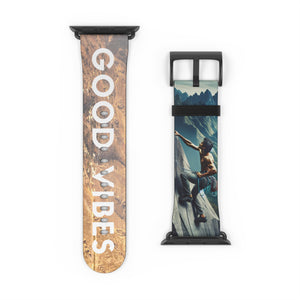 Men's Good Vibes Rock Climbing Watch Band Printify Accessories - Tracy McCrackin Photography