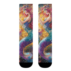 Rainbow Mermaid Dreams: Vibrant Fantasy Socks Printify All Over Prints - Tracy McCrackin Photography