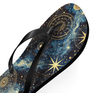 Constellation Dreams: Celestial Comfort Flip-Flops Printify Shoes - Tracy McCrackin Photography