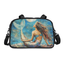 Load image into Gallery viewer, Mermaid By Moonlight Fitness Handbag 12.4&quot; x 13.3&quot; / Black Printify Bags - Tracy McCrackin Photography