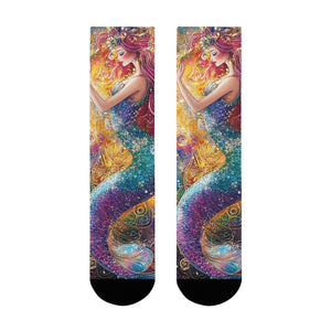 Rainbow Mermaid Dreams: Vibrant Fantasy Socks Printify All Over Prints - Tracy McCrackin Photography