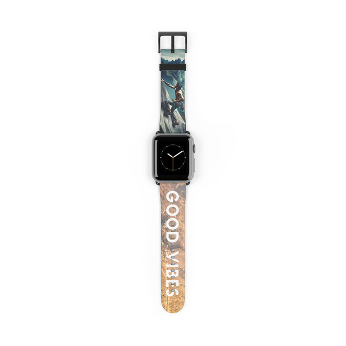 Men's Good Vibes Rock Climbing Watch Band 38 - 41 mm / Black Matte Printify Accessories - Tracy McCrackin Photography