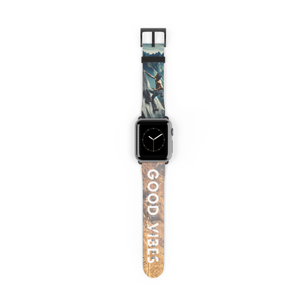 Men's Good Vibes Rock Climbing Watch Band 38 - 41 mm / Black Matte Printify Accessories - Tracy McCrackin Photography