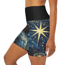 Load image into Gallery viewer, Spaced Out: High-Waisted Constellation Yoga Shorts (AOP) Printify All Over Prints - Tracy McCrackin Photography