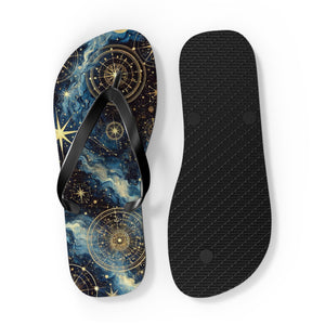 Constellation Dreams: Celestial Comfort Flip-Flops Printify Shoes - Tracy McCrackin Photography