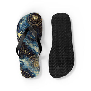 Constellation Dreams: Celestial Comfort Flip-Flops Printify Shoes - Tracy McCrackin Photography