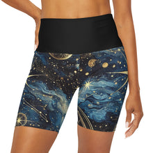 Load image into Gallery viewer, Spaced Out: High-Waisted Constellation Yoga Shorts (AOP) Printify All Over Prints - Tracy McCrackin Photography