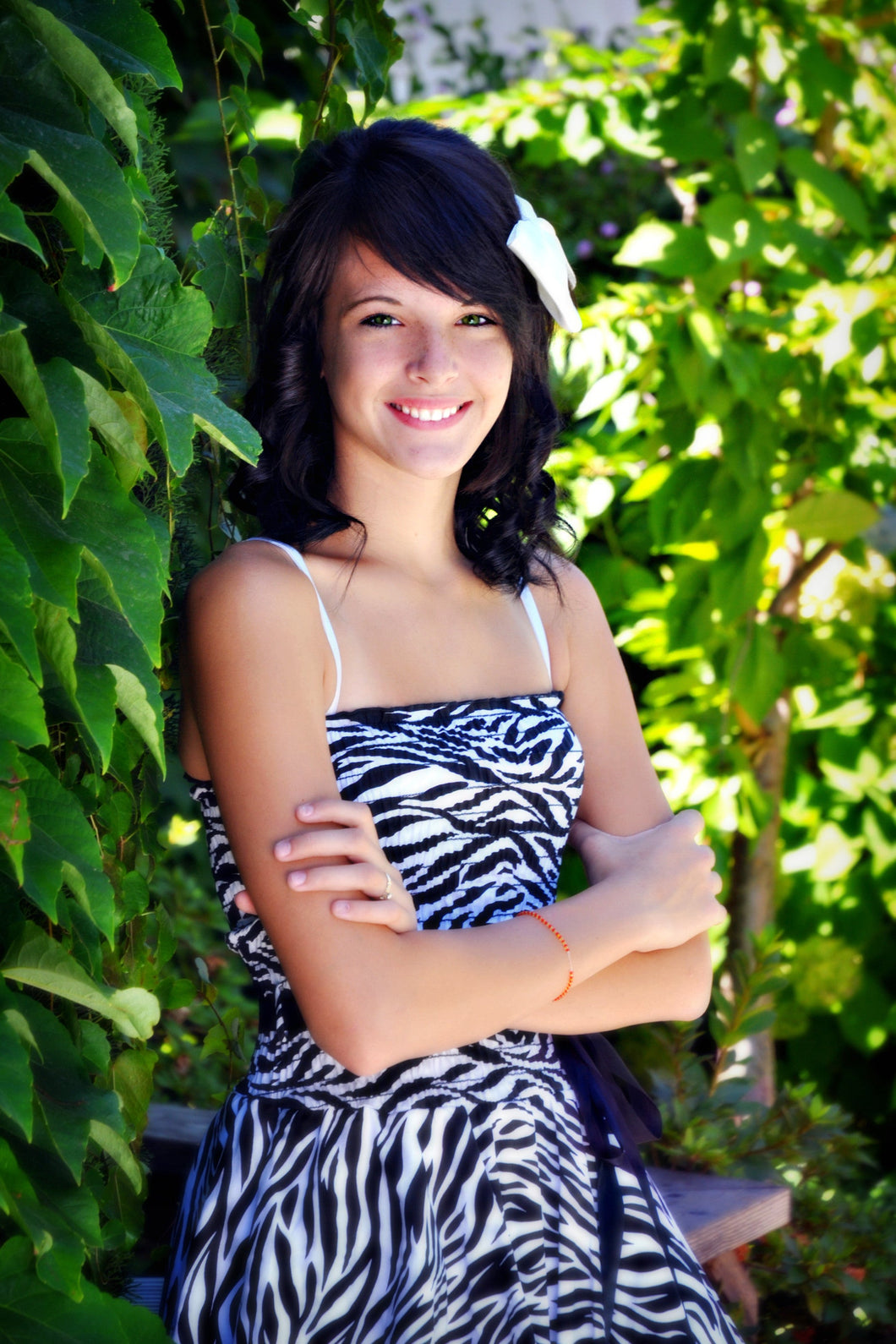 smiling-girl-with-zebra-party-dress Giclee / Colored / 5 x 7 Tracy McCrackin Photography - Tracy McCrackin Photography