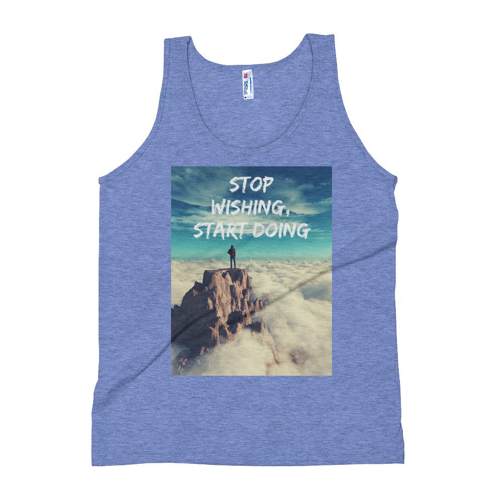 Stop Wishing Start Doing Unisex Tank Top Giclee / Tri-Black / S Tracy McCrackin Photography - Tracy McCrackin Photography