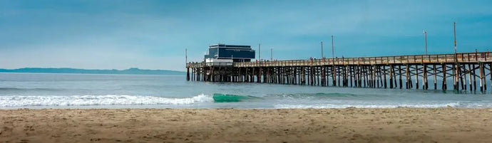 Timeless Beauty: Panoramic Vista of Newport Beach's Pier and Waves Tracy McCrackin Photography Wall art - Tracy McCrackin Photography