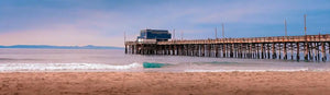 Timeless Beauty: Panoramic Vista of Newport Beach's Pier and Waves Giclee / Colored / 24x6 Tracy McCrackin Photography Wall art - Tracy McCrackin Photography