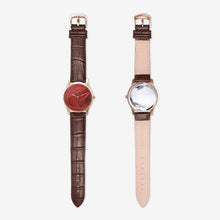 Load image into Gallery viewer, Red Rose Quartz Watch (Brown) Printy6 Watch - Tracy McCrackin Photography