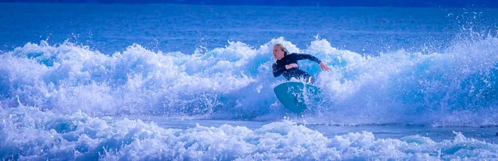 Coastal Thrill: Surfing in Huntington Beach Giclee / Colored / 24x6 Tracy McCrackin Photography Wall art - Tracy McCrackin Photography