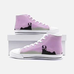 Sick SendsUnisex High Top Canvas Shoes (Pink/Grey) Printy6 Shoes - Tracy McCrackin Photography