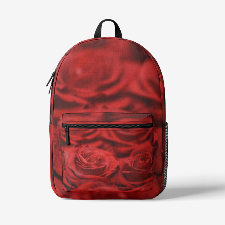 Rose Garden Backpack Black Printy6 Bags - Tracy McCrackin Photography