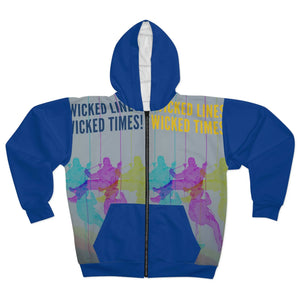 Wicked Lines Unisex Zip Hoodie (Blue) Printify All Over Prints - Tracy McCrackin Photography