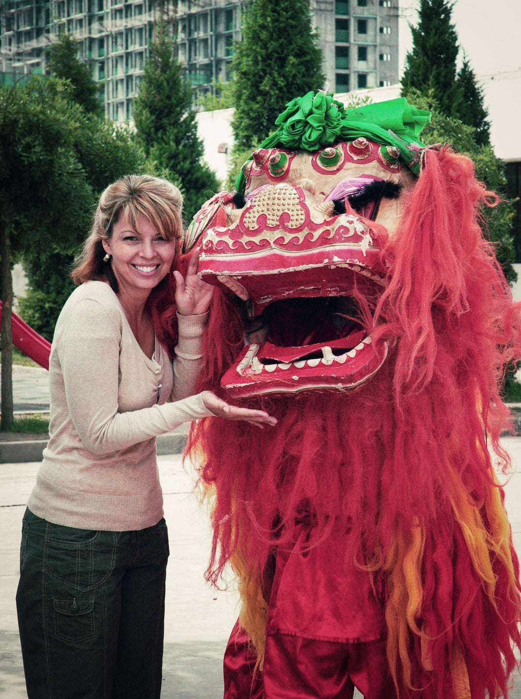 tracy-in-china-with-dragon Giclee / Colored / 5 x 7 Tracy McCrackin Photography - Tracy McCrackin Photography