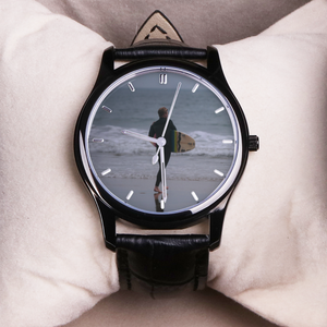 Surf’s Up - Waterproof Quartz Watch With Black Leather Band Watch Printy6 Lifestyle - Tracy McCrackin Photography