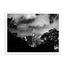 Load image into Gallery viewer, Hong Kong Cityscape Framed poster (BW) Giclee / White / 18×24 Tracy McCrackin Photography - Tracy McCrackin Photography