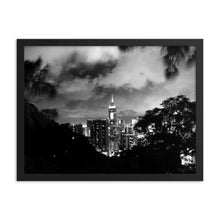 Load image into Gallery viewer, Hong Kong Cityscape Framed poster (BW) Giclee / Black / 18×24 Tracy McCrackin Photography - Tracy McCrackin Photography