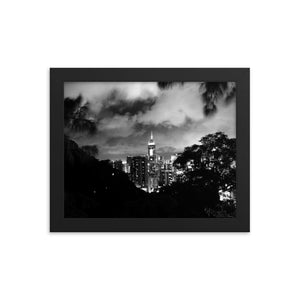 Hong Kong Cityscape Framed poster (BW) Giclee / Black / 8×10 Tracy McCrackin Photography - Tracy McCrackin Photography