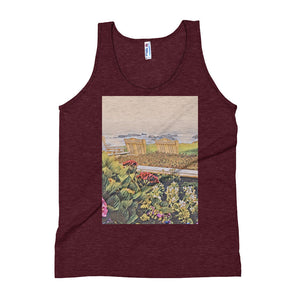 Peaceful Escape Unisex Tank Top - Carmel, California Giclee / Tri-Cranberry / XS Tracy McCrackin Photography - Tracy McCrackin Photography