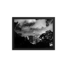 Load image into Gallery viewer, Hong Kong Cityscape Framed poster (BW) Giclee / Black / 12×16 Tracy McCrackin Photography - Tracy McCrackin Photography