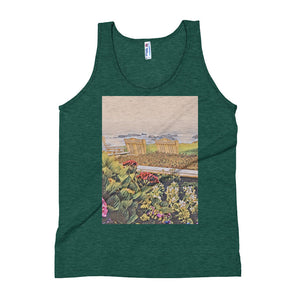 Peaceful Escape Unisex Tank Top - Carmel, California Giclee / Tri-Evergreen / XS Tracy McCrackin Photography - Tracy McCrackin Photography