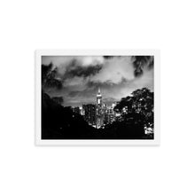 Load image into Gallery viewer, Hong Kong Cityscape Framed poster (BW) Giclee / White / 12×16 Tracy McCrackin Photography - Tracy McCrackin Photography