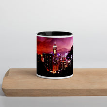 Load image into Gallery viewer, Hong Kong Nightscape Mug with Color Inside Giclee / Black Tracy McCrackin Photography - Tracy McCrackin Photography